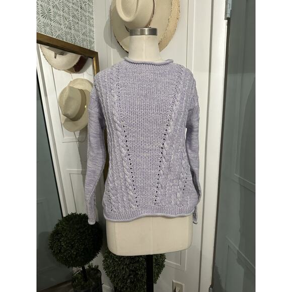 Lilly Pulitzer Maxcy Sweater Light Lilac Verbena Cable Knit Size XS - Picture 6 of 8
